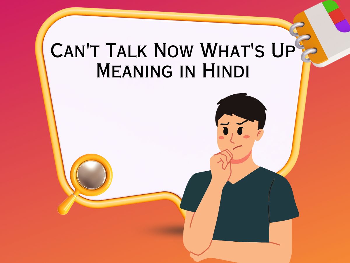 Can't Talk Now What's Up Meaning in Hindi